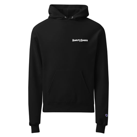 Alwayz Sumden classic logo with toilet paper roll black unisex champion hoodie with a logo on the chest 