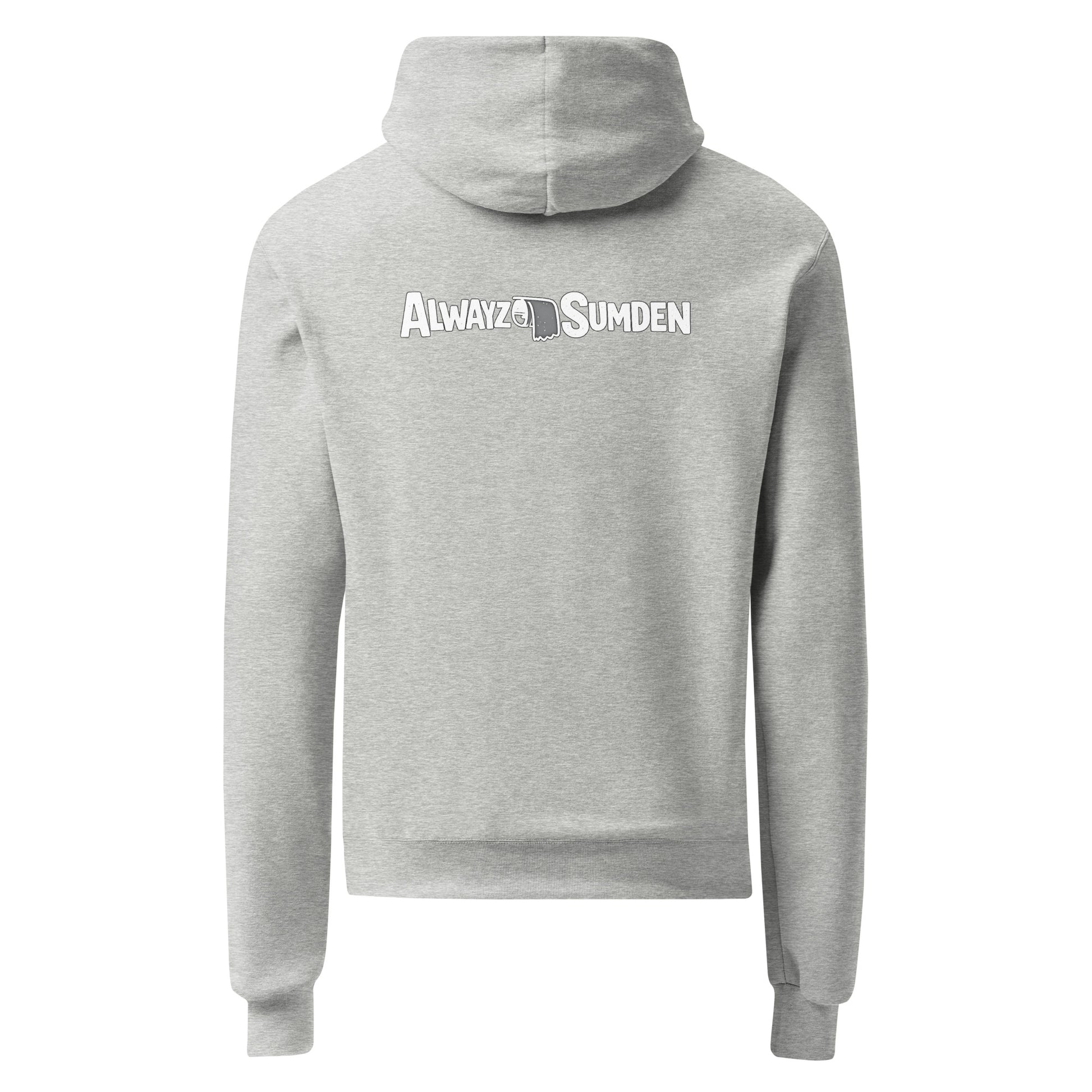 Alwayz Sumden classic logo with toilet paper roll gray unisex hoodie with a logo on the chest 